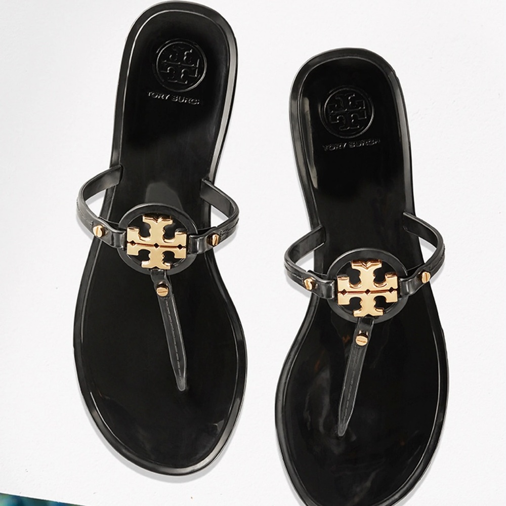 Tory Burch black rubber sandals